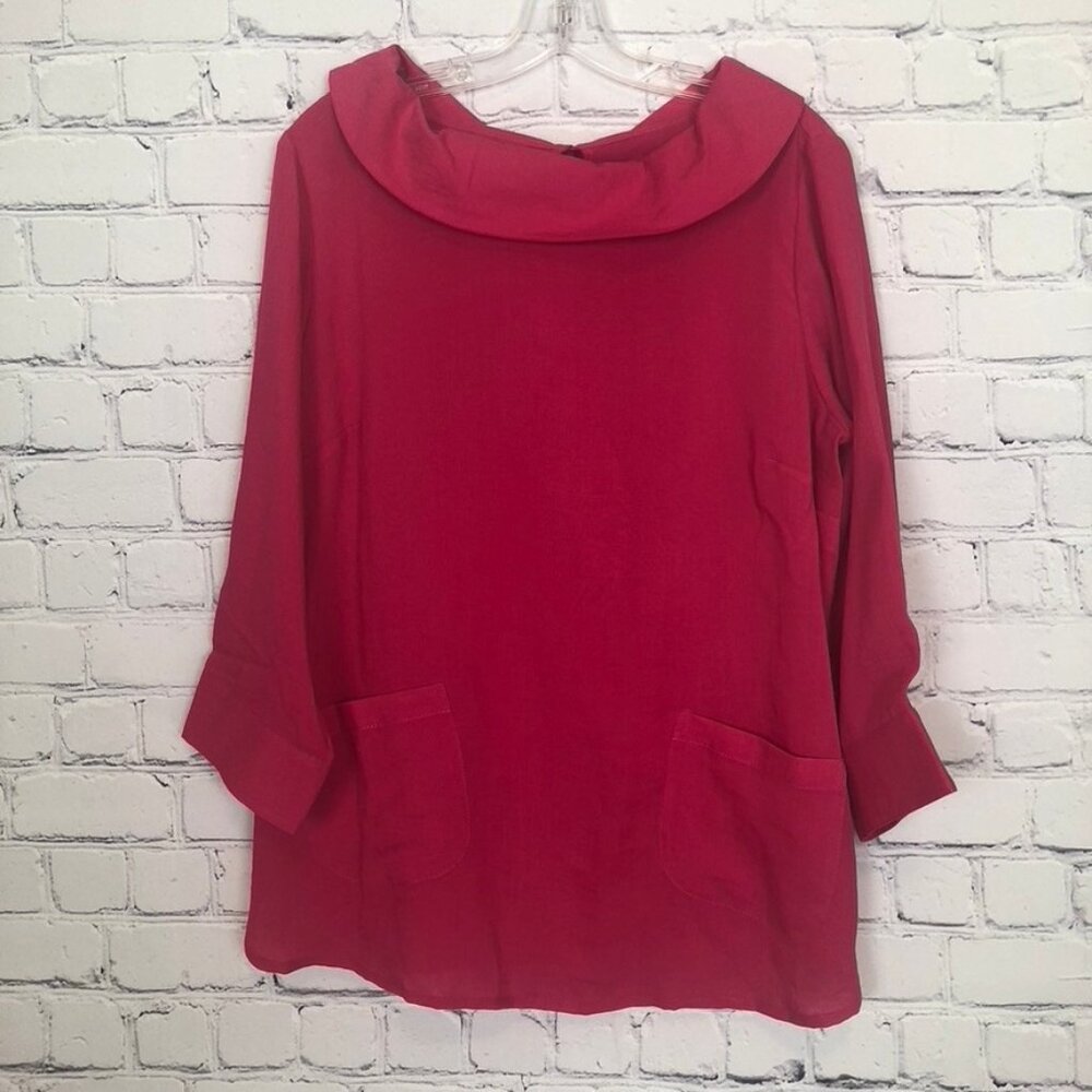 Women's Red Cowl Neck Top